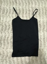 Black Camisole Tank Top Adjustable Strap Knit Solid 2 Pack Women's Regular