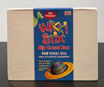 Wikki Stix Big Count Box 468 Stix 13 Colors in Cool Storage Box w/ 12 Page Idea