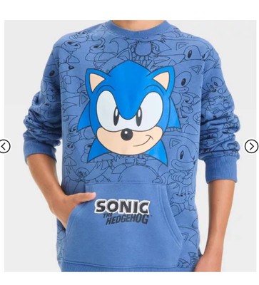 Sega Sonic The Hedgehog Kids Youth XL  Long Sleeve Sweater - Bin-P
