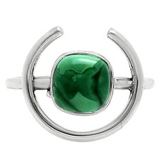 Natural Malachite Eye - Congo 925 Sterling Silver Ring s.8 Jewelry R-1036