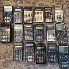 Texas Instruments Lot BA 2 Plus, TI-83, 30x, TI-55, TI-30 Vintage Lot Of 17