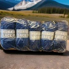 Pack of 5 MOHAIR LACE II~YARN~5 SKEINS~ DARK Blue~WOOL MOHAIR  LACE BLEND II
