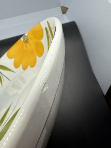 Maxam Made In Italy 13" Durchmesser Schale Gänseblümchen Blumen gelb und blau - Bild 6 von 6