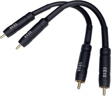 CESS-111-6i RCA Preamp Jumpers Male to Patch Cable, 2 6 Inches, Black