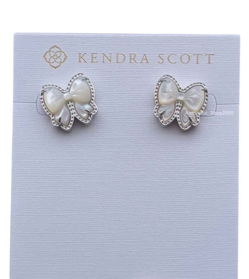 Nuevos aretes 100 % KENDRA SCOTT para mujer marfil nácar Haley con lazo Foto 2 de 4
