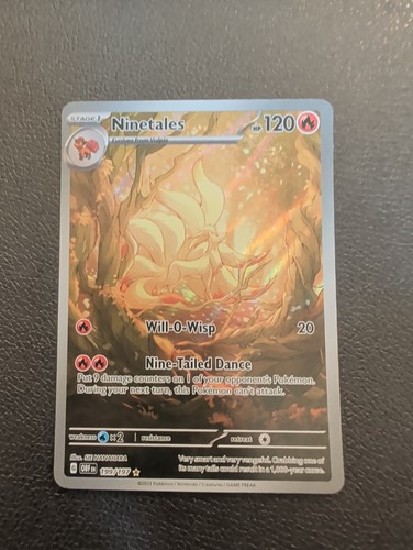 Pokemon Card Ninetails Illustration Obsidian Flames 199/197