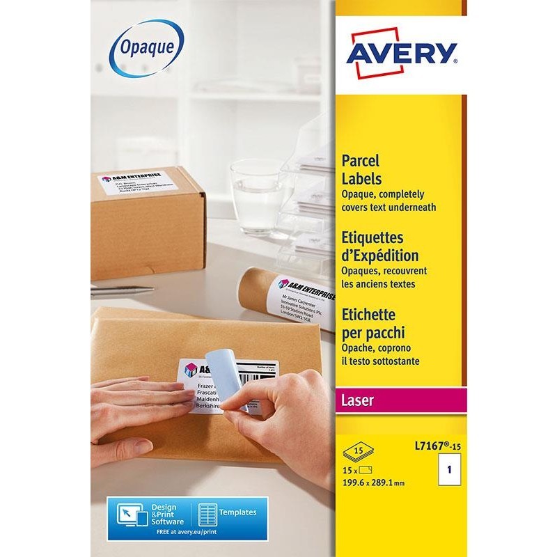 Étiquettes Expédition Laser Idéales pour Colis et Cartons Avery Grand Format Rectangulaire