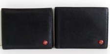 2 Alpine Swiss Genuine Leather Folding Wallets - Black - FREE Shipping 