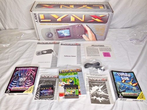 VTG MODEL 1 ATARI LYNX (BOX ONLY) 2 GAMES XENOPHOBE ELECTROCOP TURBO SUB BOX