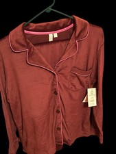 Women's Long Sleeve Button-Up Pajama Set Size Large