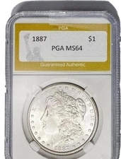 1887 Morgan Silver Dollar PGA MS64