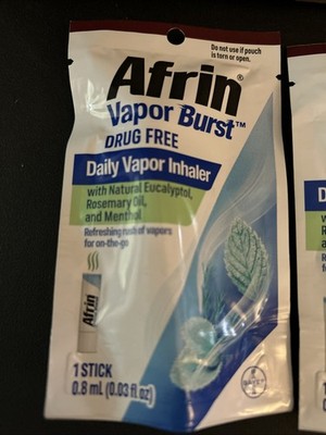 Lot of 4 Afrin Vapor Burst | On-The-Go Daily Inhaler | Drug Free | Exp: 12/25