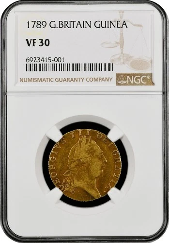 1789 Great Britain B George III Spade Guinea KM 609 NGC VF 30