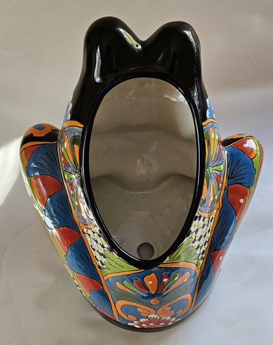 Talavera Frog Planter Large Mexican Pottery Folk Art Animal Hand Painted - Picture 8 of 18