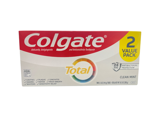 Colgate Total Value Pack Toothpaste. - Exp 08/26- 5.1oz x2 - Damaged ...