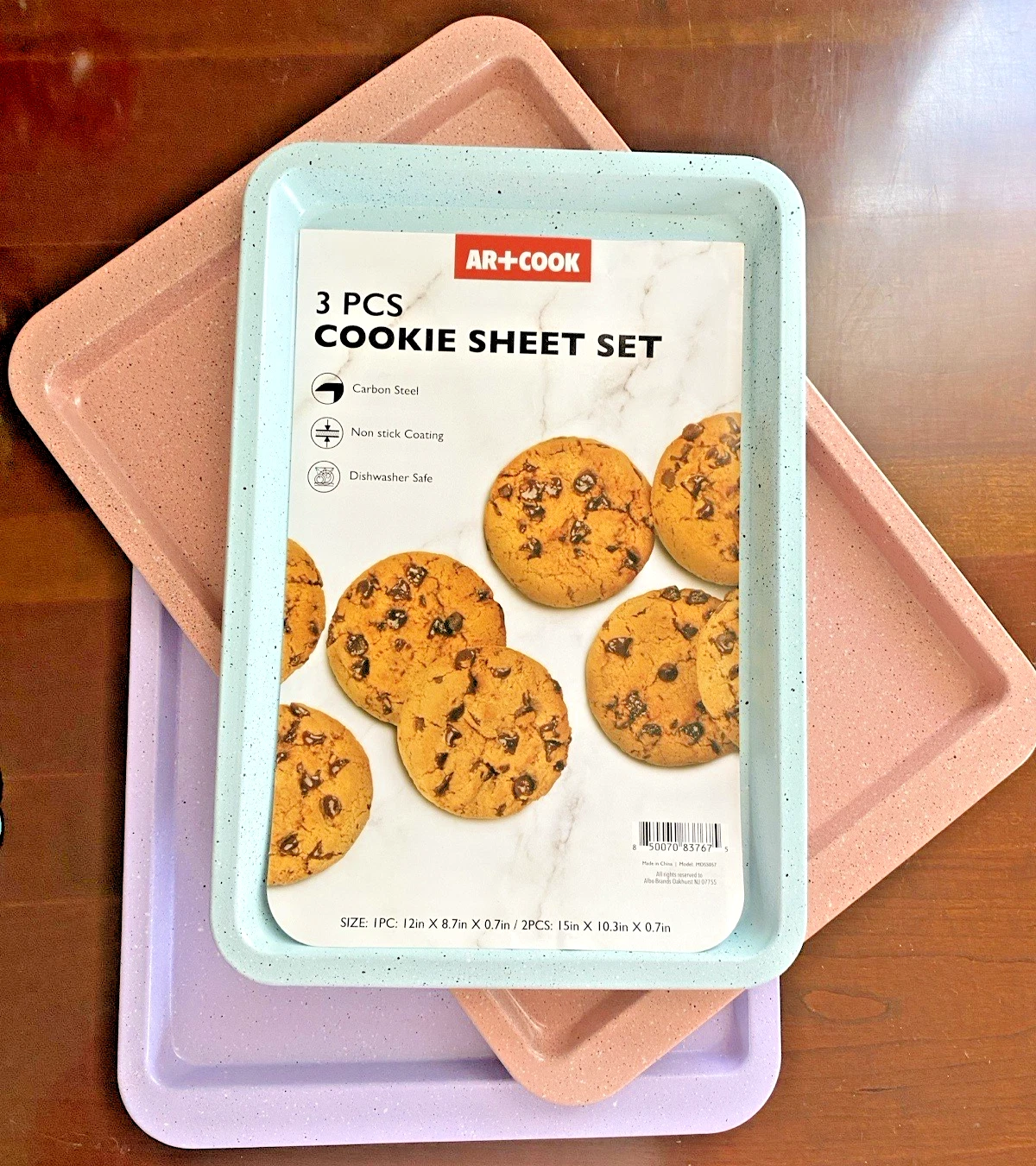New Carbon Steel Cookie Sheets Set 3-Piece Heavy Duty Non-Stick Baking Pastels
Opens in a new window