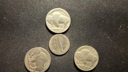 Buffalo Nickel & Dime  Coins Lot 19(23,24,35,36 Circulated