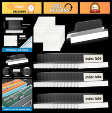 200 Self-Adhesive Tabs 2 Inch Clear Index Stickers with Printable Inserts Labe