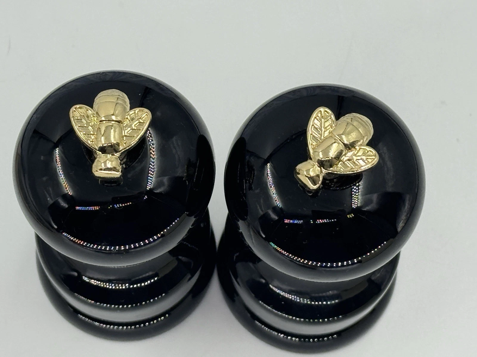 Williams Sonoma Bee Salt & Pepper Grinder 4” Mills Glossy Black Gold Set Openbox
Opens in a new wind