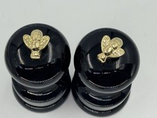 Williams Sonoma Bee Salt & Pepper Grinder 4” Mills Glossy Black Gold Set Openbox