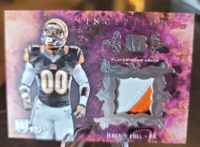 2014 Topps Inception Jeremy Hill 4/25 RC SSP 2 Color Patch- CINCINNATI BENGALS 
