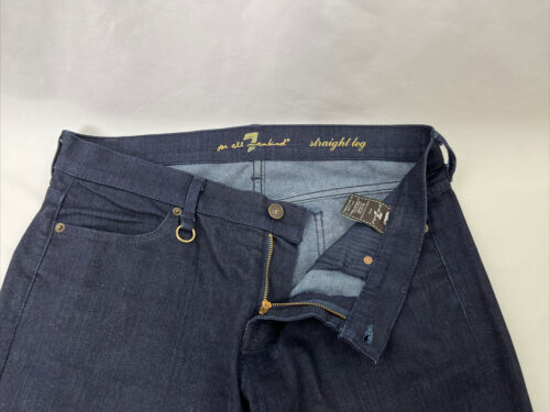 7 Seven For All Mankind Straight Leg Jeans Sz 30 Actual 34x35 Rings on Pockets - Picture 5 of 12