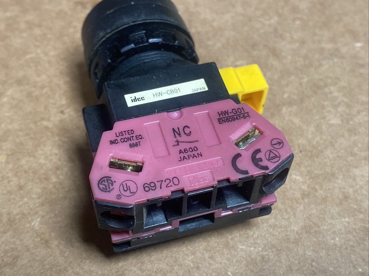 Pulsante Di Arresto Di Emergenza IDEC HW-CB01 – 1 Contatto NC (normalmente Chiuso) – HWIB-V401R