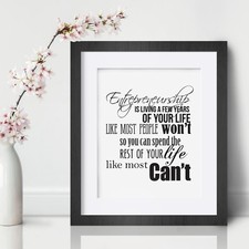 Entrepreneur Inspirational Wall Art Print Motivational Quote Poster Decor Gift