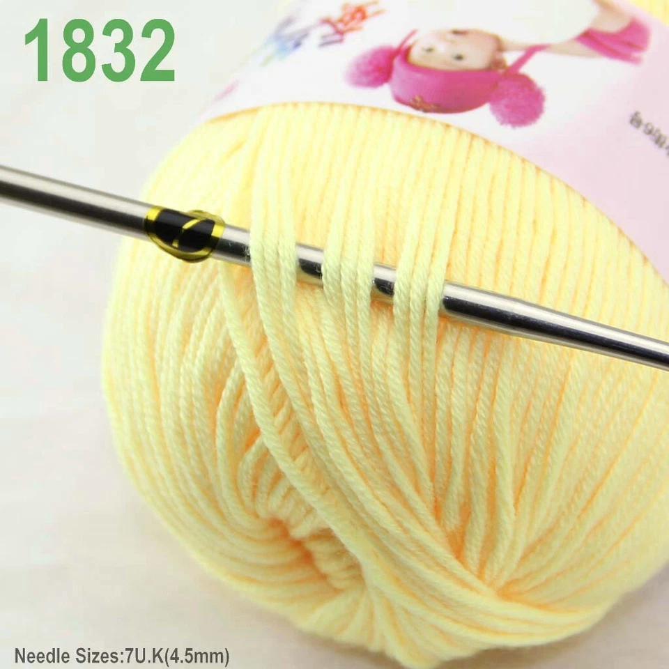 Sale 6Skeinsx50gr DK Baby Cashmere Silk Wool Hand Knitting Scarf Crochet Yarn 32 - Image 4 of 4