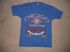 Vintage Chicago Cubs 1989 Eastern Divison Champions Shirt Screen Stars 50/50 Med