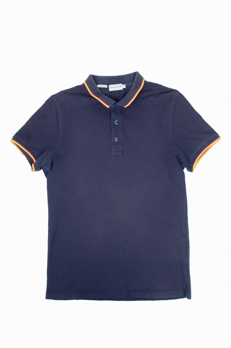 Moncler Men polo shirt logo on sleeve slim fit Size M, S767 | eBay