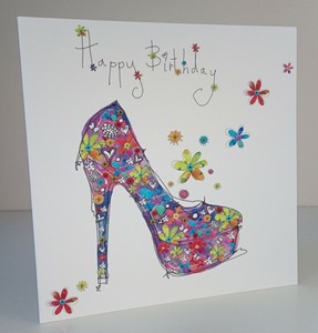 Carte De Vœux Floral Anniversaire Chaussure Stiletto Vierge Interieur Etc Ebay