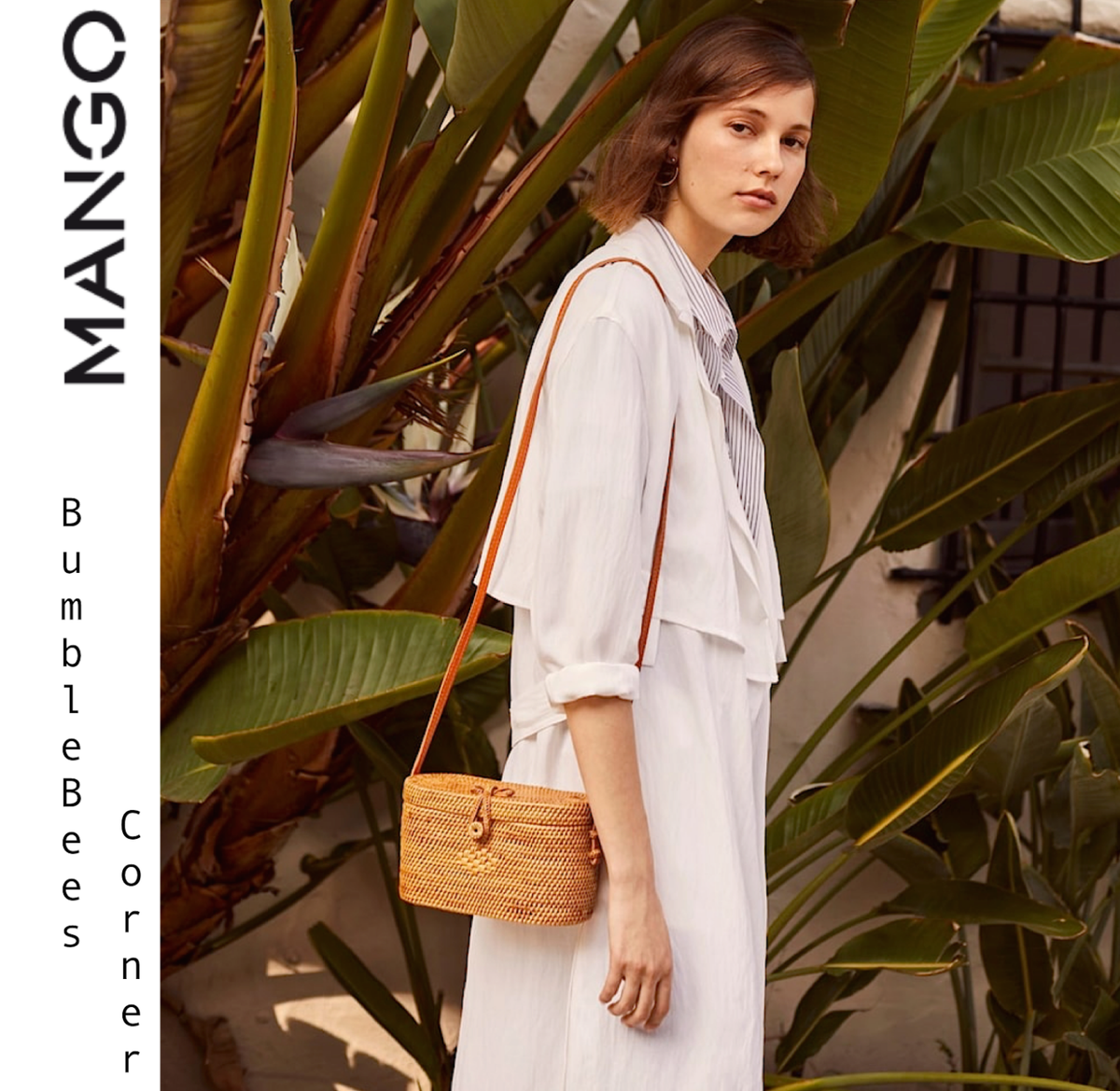 MANGO Oval Coffer Bag BRAIDED BAMBOO WICKER Straw BALI Weave LTD ED HandBag  NWT