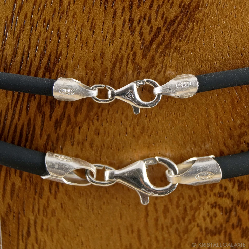 Kautschuk Band Ø 1,5-4 mm 40-70 cm Silber 925 Hals Kette Kautschukband Halsreif - Bild 2 von 2