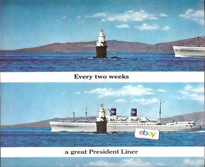 AMERICAN PRESIDENT LINES EVERY 2 WEEKS SFO-ORIENT PRESIDENT CLEVELAND 1963 AD #2