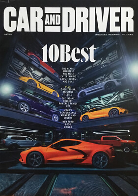 Car and Driver Magazine January 2021 Corvette Stingray Porsche 718 Cayman