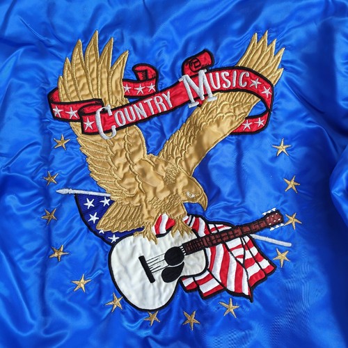 Gold Star Country Music Embroidered Jacket - Vintage - Size 42 - Large - Picture 4 of 8
