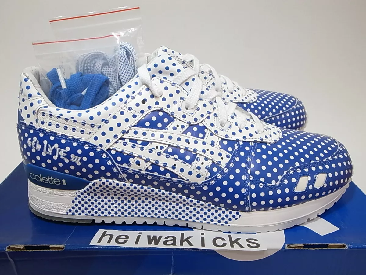 Internationale En zwaartekracht COLETTE × ASICS GEL LYTE III 3 DOTTY POLKA DOTS H51QK5201 25TH ANNIVERSARY  sz 12 | eBay