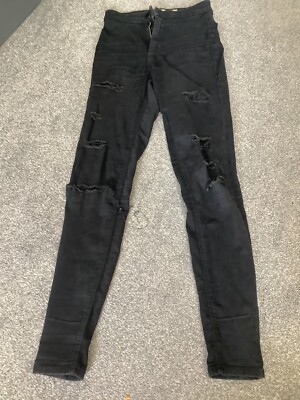 HOT Denim Black Ripped Joni Jeans Topshop Topshop Black