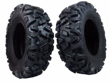 New MASSFX KT ATV Four Wheeler Front Tires (2) Set Side Bite Tread 6ply 25X8-12
