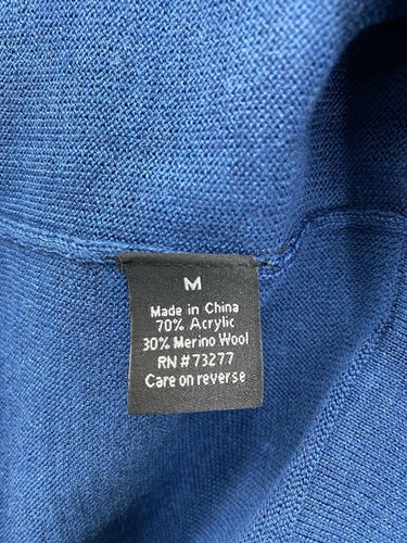 APT.9 Sweater Men's Size Medium Merino Wool Blend Blue - Picture 4 of 8