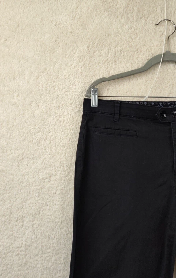 Pantalón Corto Mujer Bandolino 10 Negro Mezcla Algodón Recto Ajuste Cómodo Frente Plano Capri Foto 2 de 4