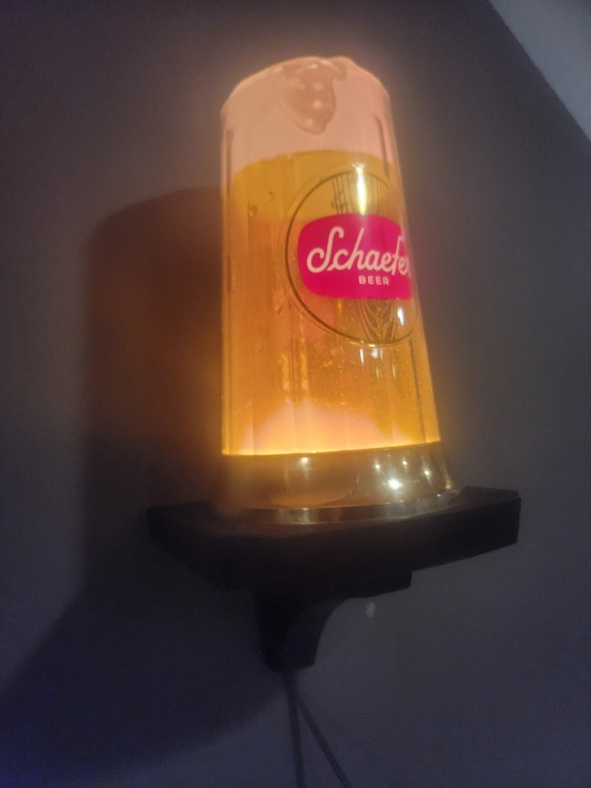 Vintage Schaefer Beer Bubbler Sign Mug Motion Light eBay