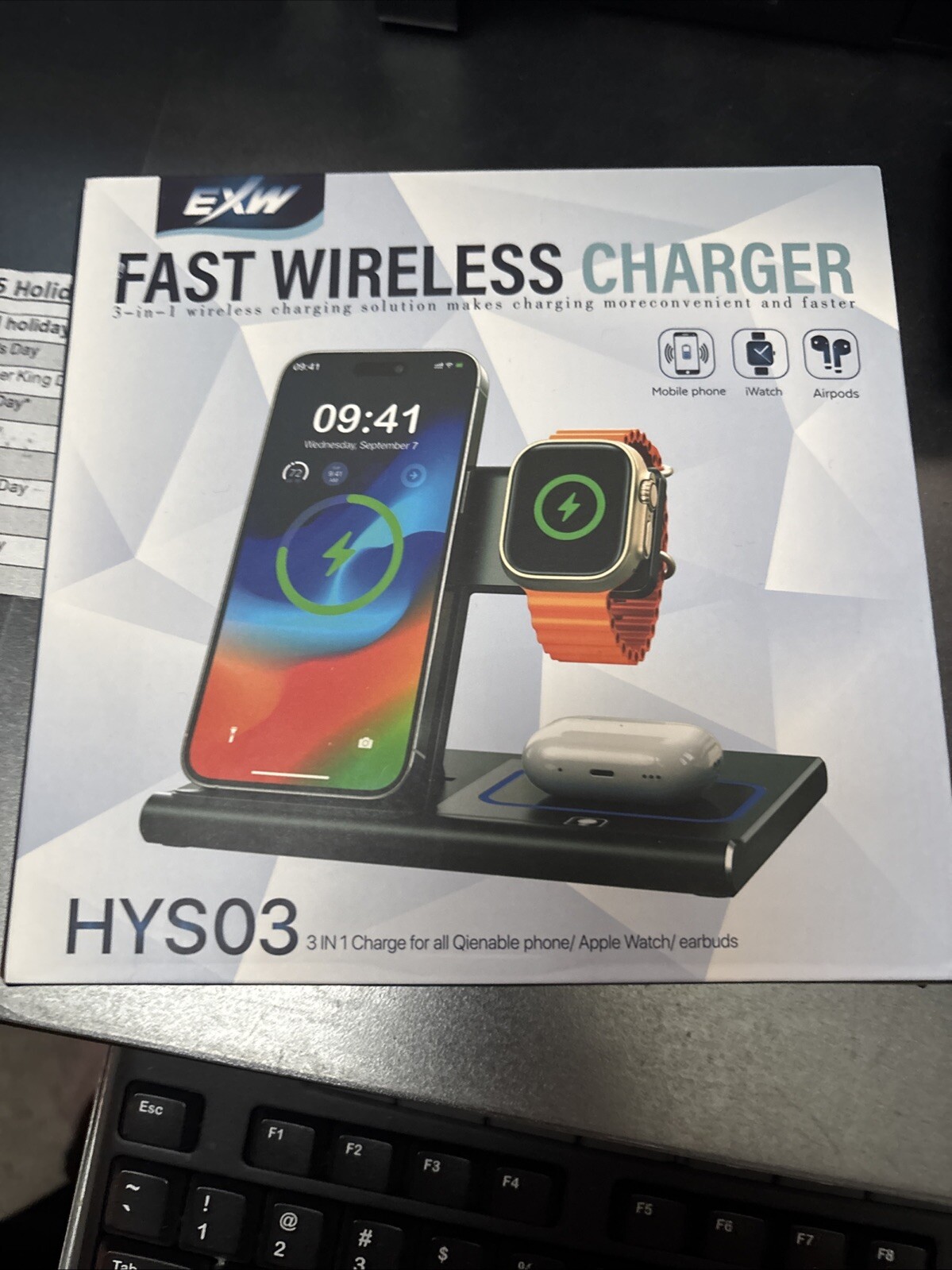 Wireless Charger Stand for iPhone, Apple Watch & AirPods 3-in-1 Fast Charger-image