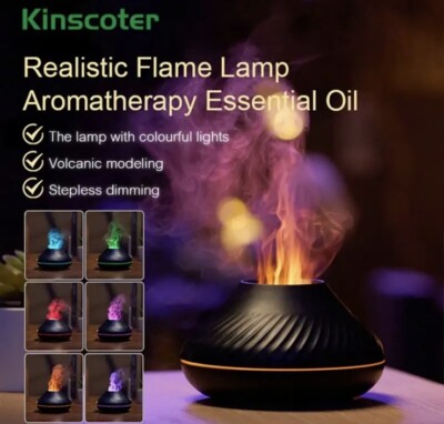 Cute Aroma Volcano Fire Flame Diffuser Humidifier For Aromatherapy Essential Oil