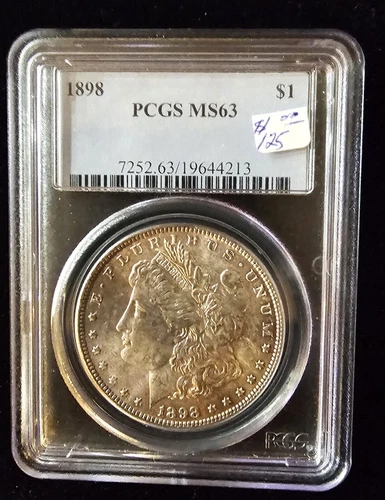 1898 Morgan Silver Dollar,  PCGS MS-63 Toned!