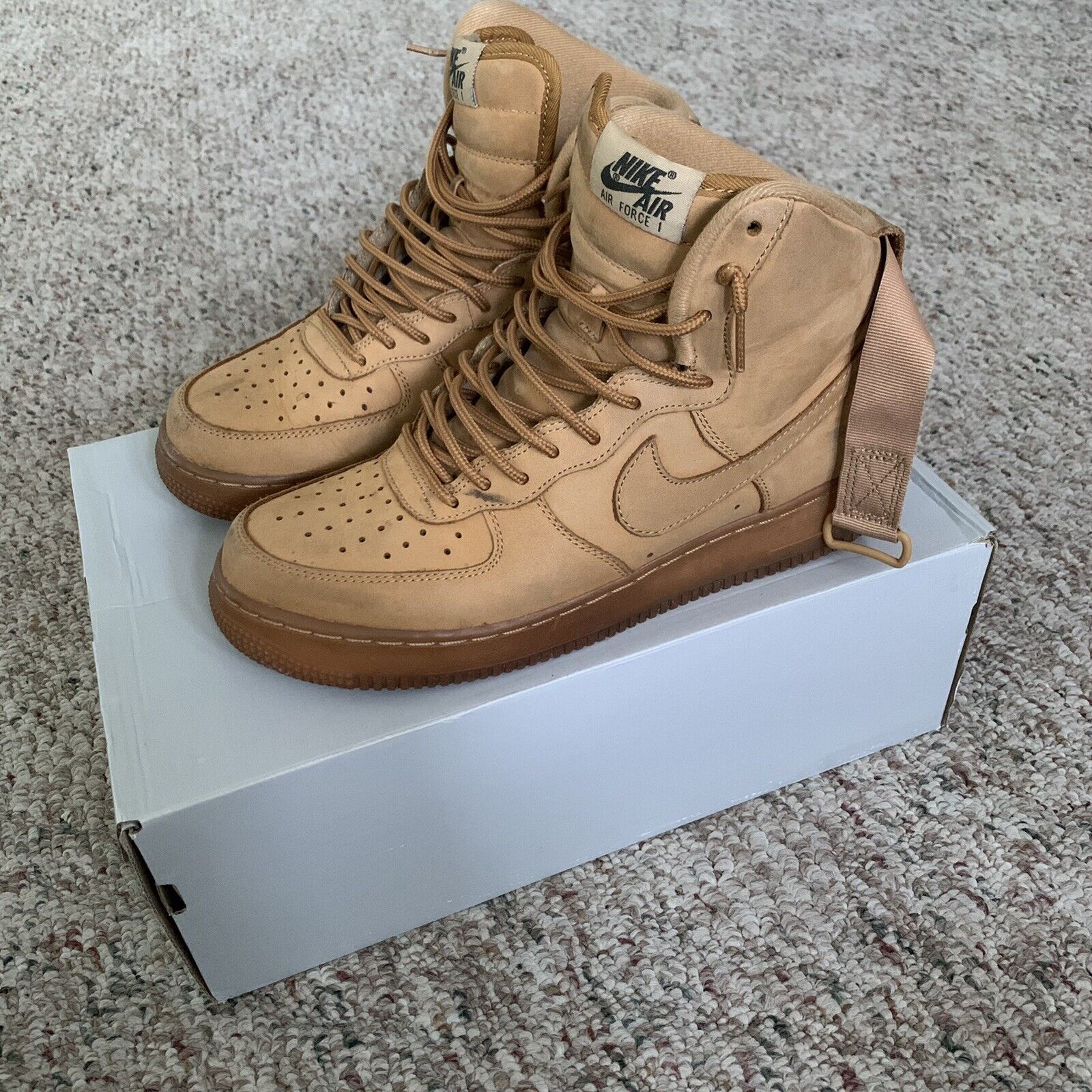 Ruckus Kridt hemmeligt Nike Air Force 1 HIGH '07 LV8 Flax Wheat MENs 8.5 Supreme | eBay