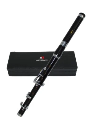 AAR Irish Scottish Marching Bb Flute with 5 Keys High Pitch Black Hard Case