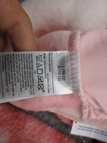 Old Navy Girls Tye Die Pink Sherpa Zip Up Pocket Jacket Size Large (10-12) NEW - Picture 4 of 11
