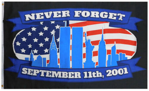 Never Forget 9/11 September 11th, 2001 (USA) 3x5 3'x5' Polyester Flag Banner - Picture 1 of 4